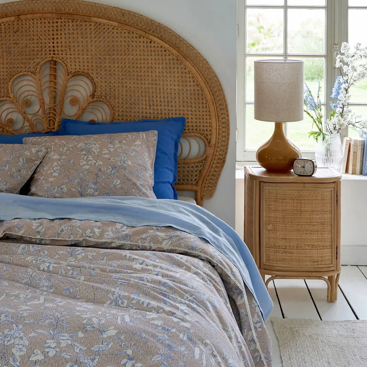 Ladara Bedside Cabinet with Door - Natural, Rattan alternate view