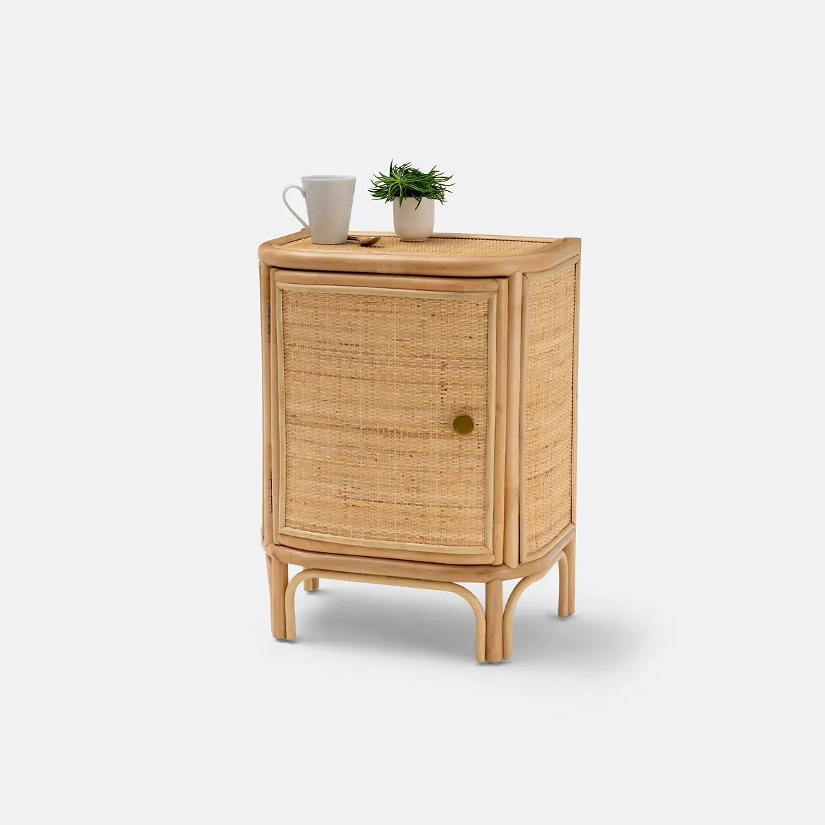 Ladara Bedside Cabinet with Door - Natural, Rattan product