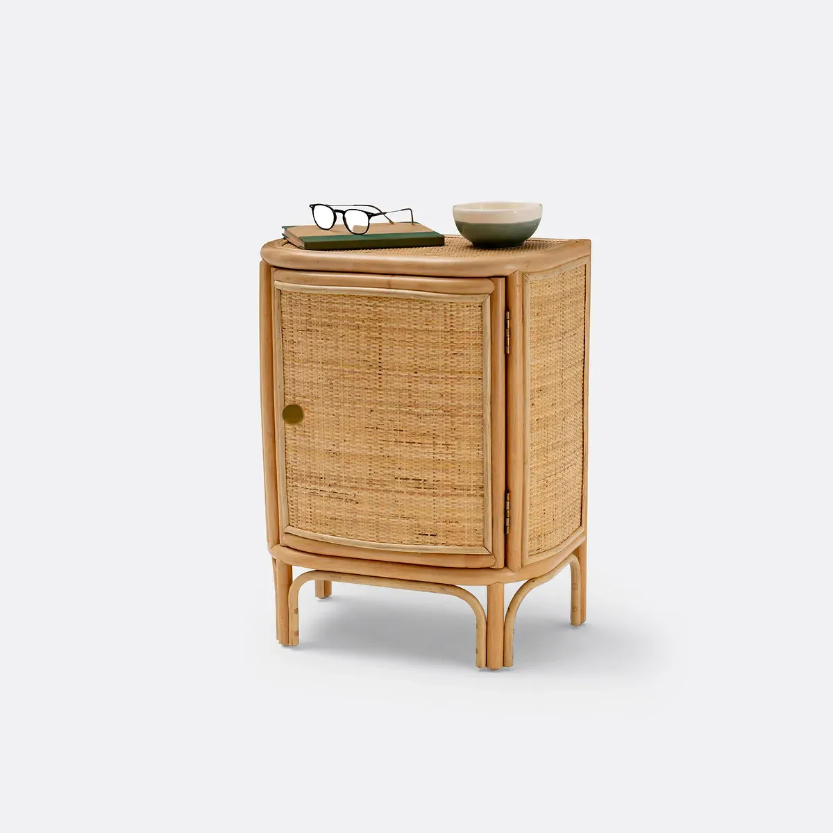 Ladara Bedside Cabinet with Door - Natural, Rattan product