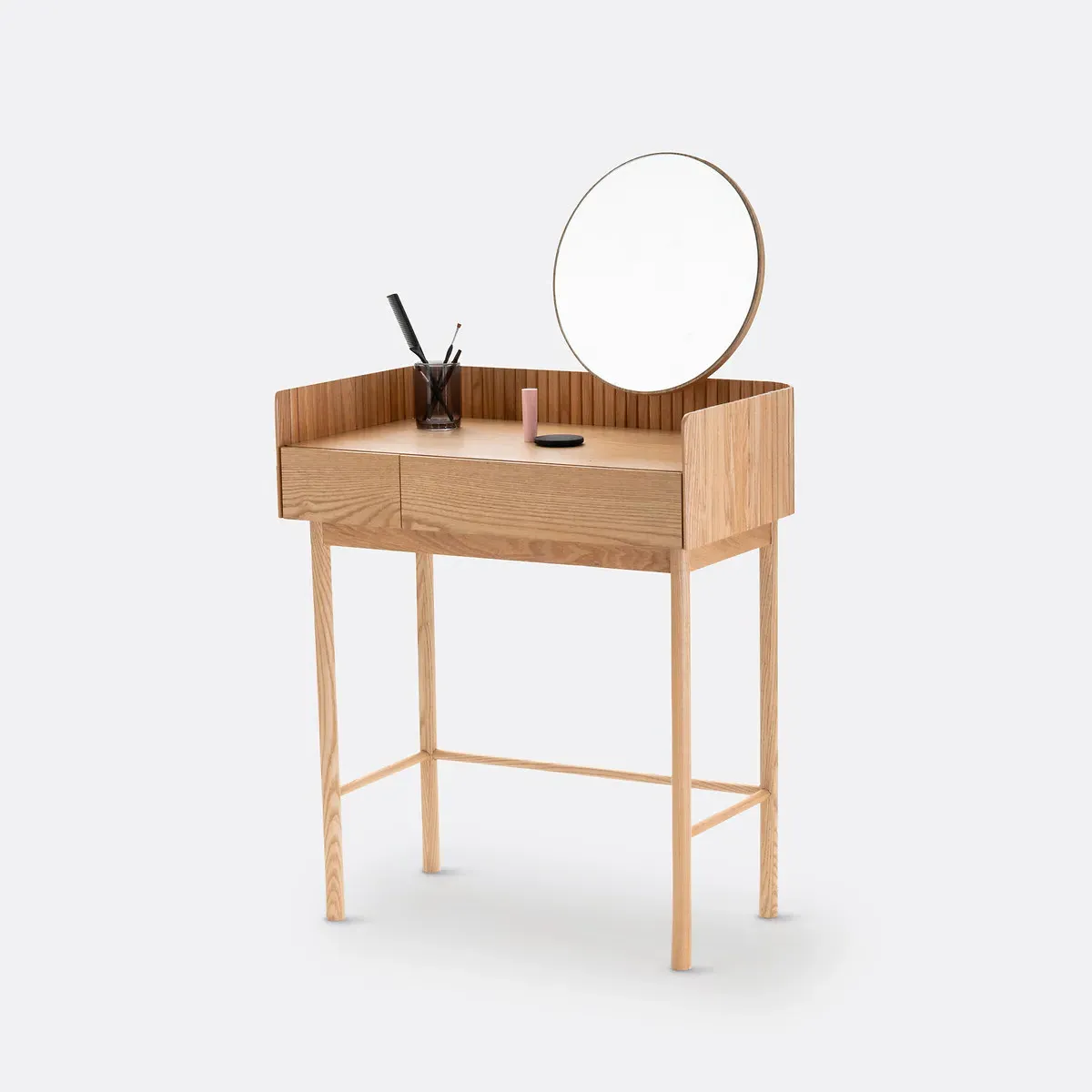 Latti Dressing Table with 2 Drawers and Mirror - Natural, Ash product