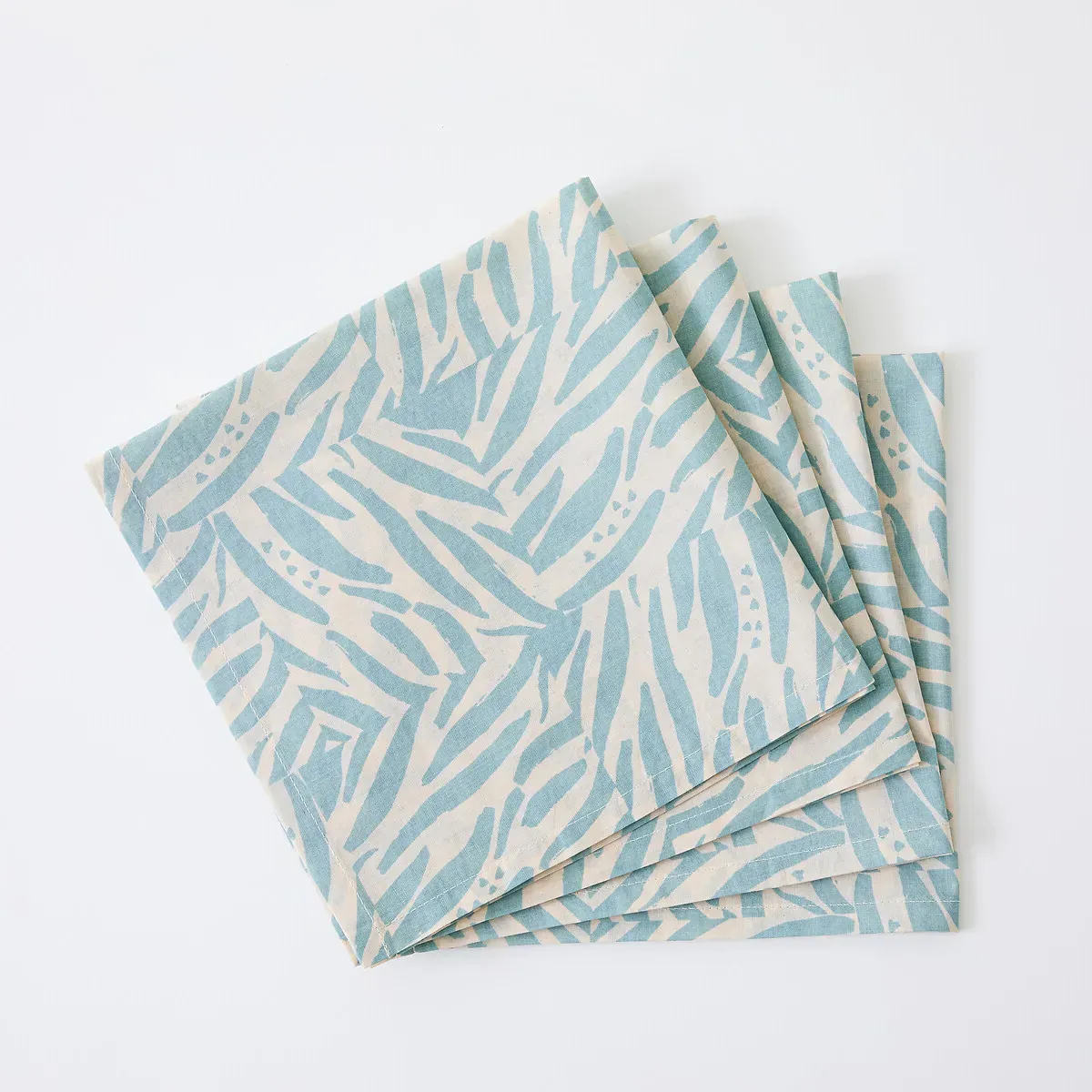 Lean Set of 4 Cotton Voile Napkins - Blue Print product