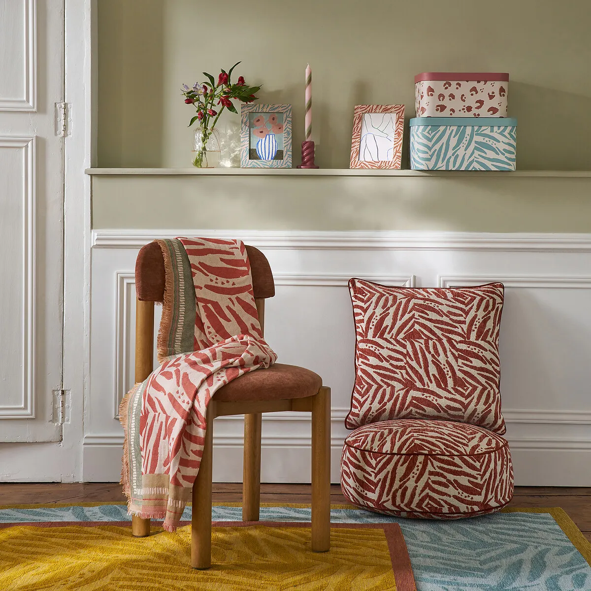 Lean Zebra Print Photo Frame - Terracotta, MDF alternate view