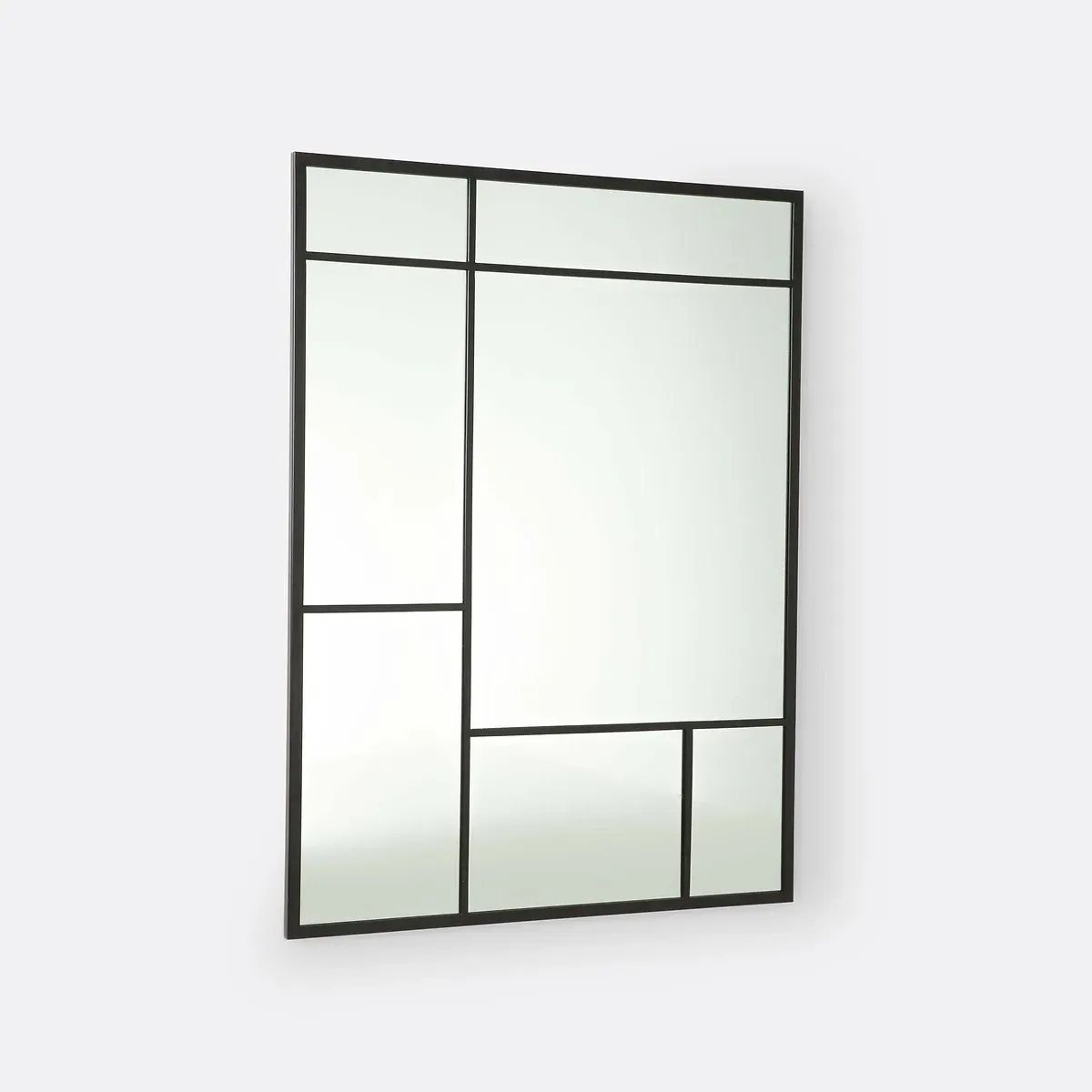 Lenaig Industrial Style Wall Mirror - Black, Metal alternate view