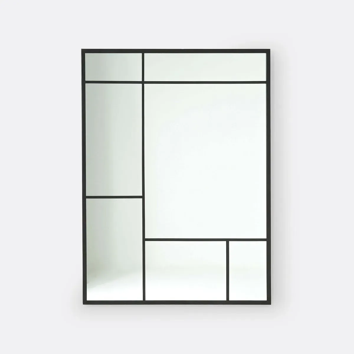 Lenaig Industrial Style Wall Mirror - Black, Metal product