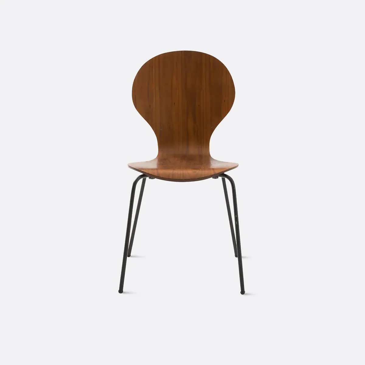 Lenon Stacking Chair - Walnut, Black Steel alternate view