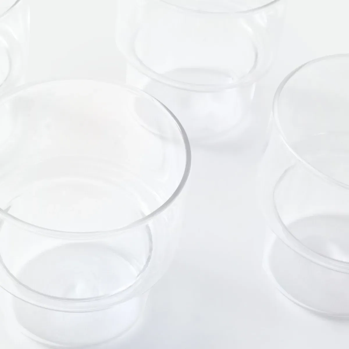 Lenzo Set of 6 Stackable Glasses - Transparent, Borosilicate Glass alternate view