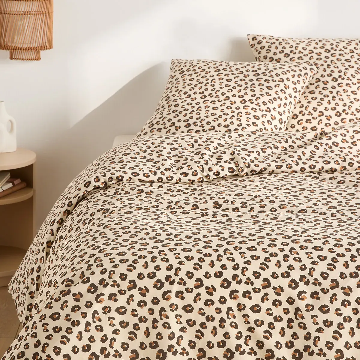 Leopold Duvet Set with Square Pillowcase - Leopard Print, Cotton product