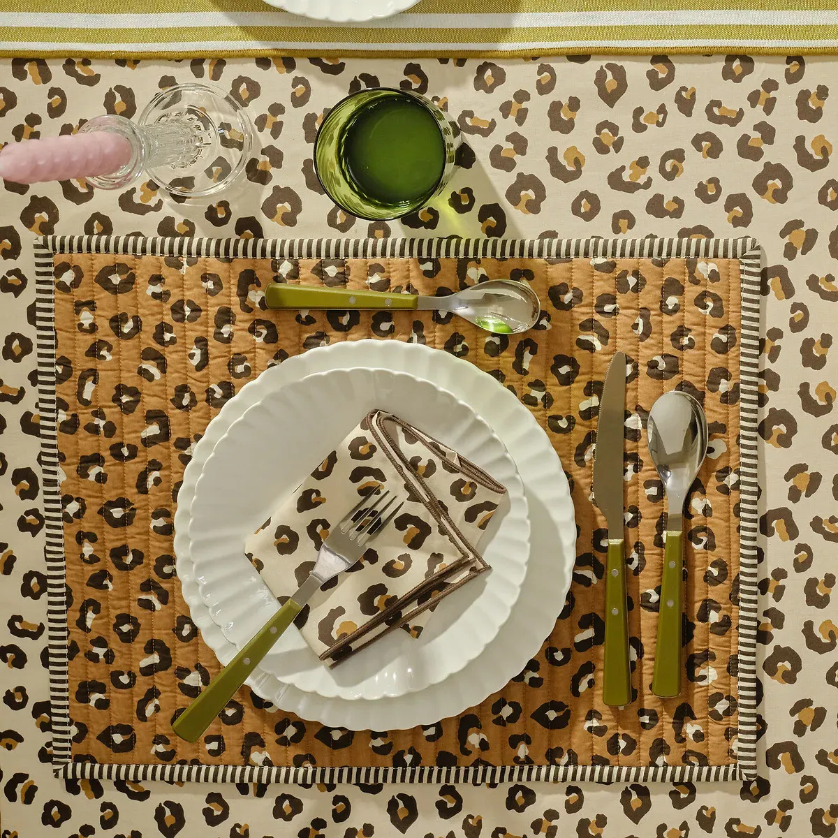 Leopold Leopard Print Cotton Napkins - Set of 4 alternate view
