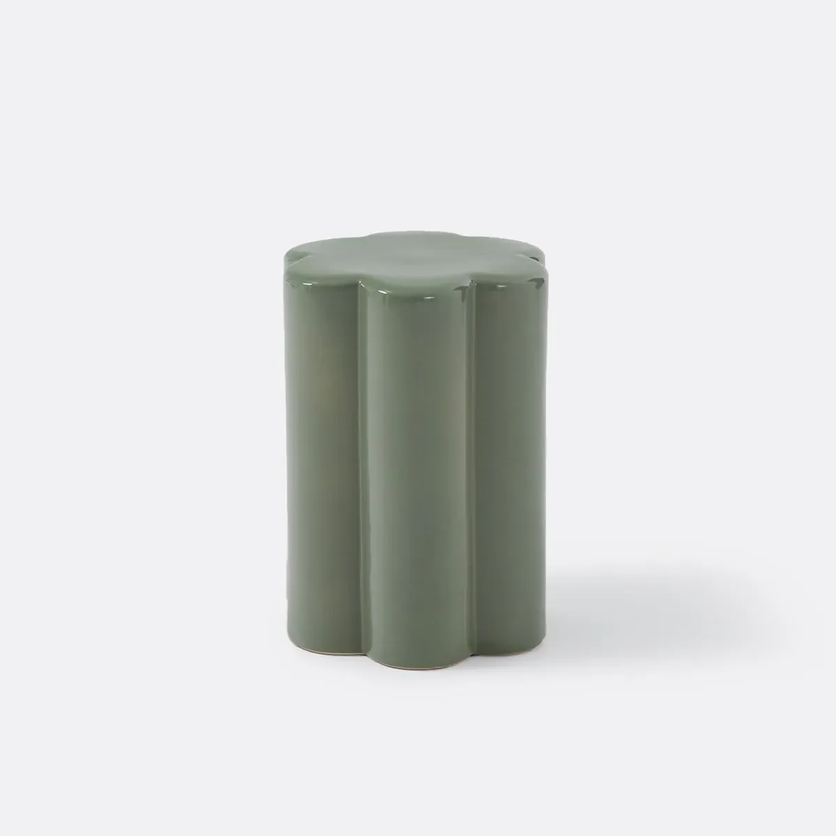 Les Irrésistibles Flower Shape Side Table - Khaki, Ceramic alternate view