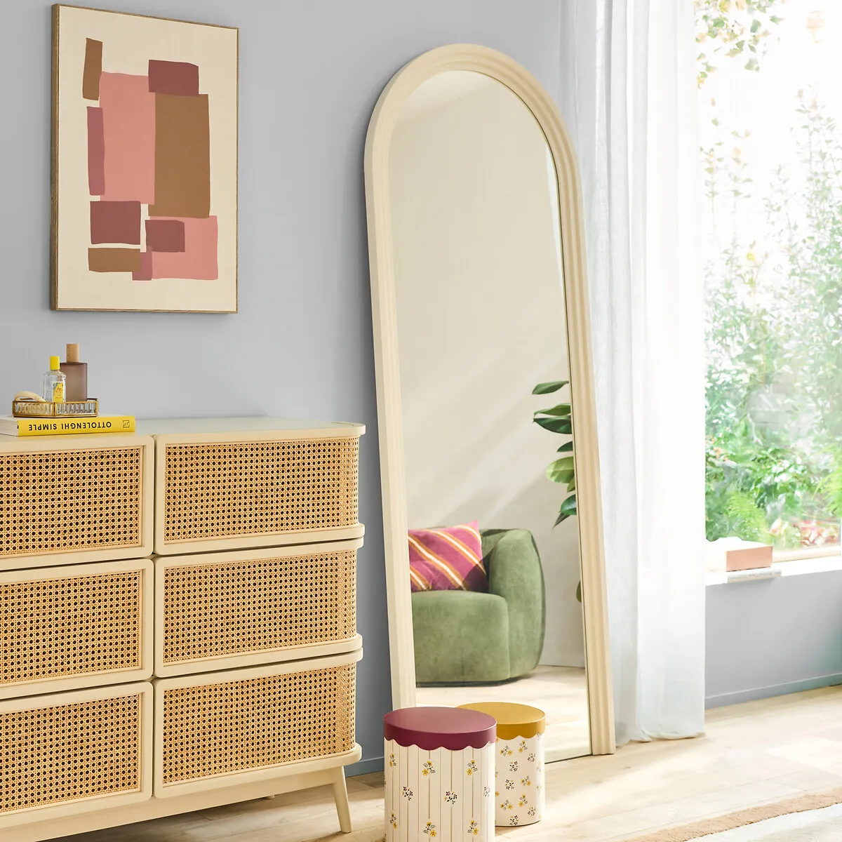 Letsi Full-Length Wall Mirror - White, MDF alternate view