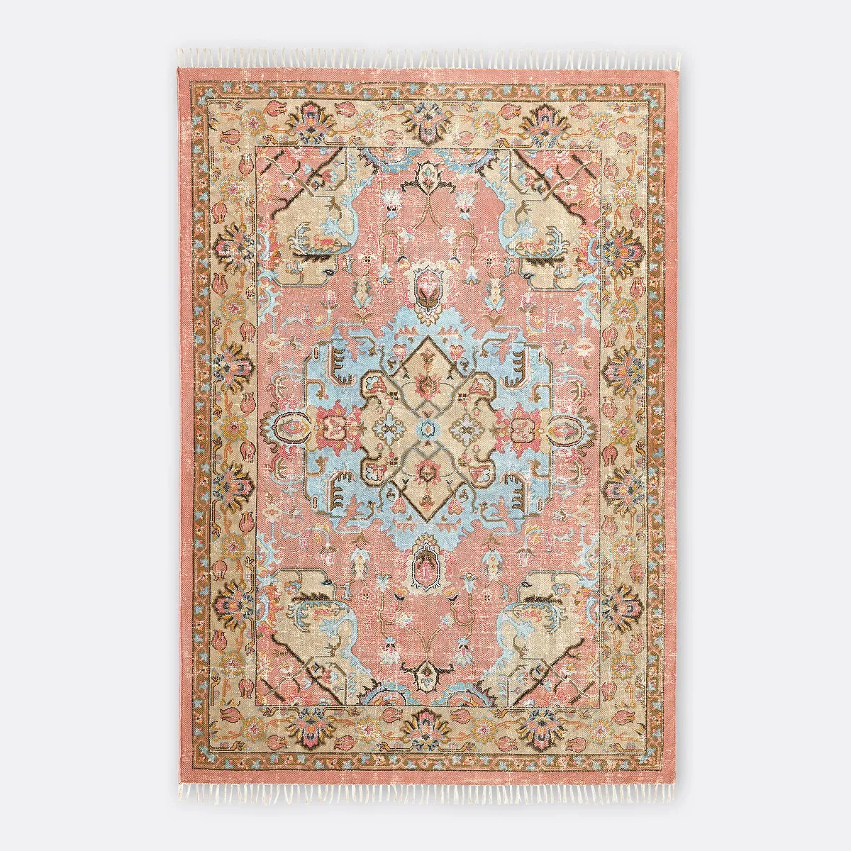 Lexy Cotton Rug with Fringed Edging - Multi-Coloured alternate view