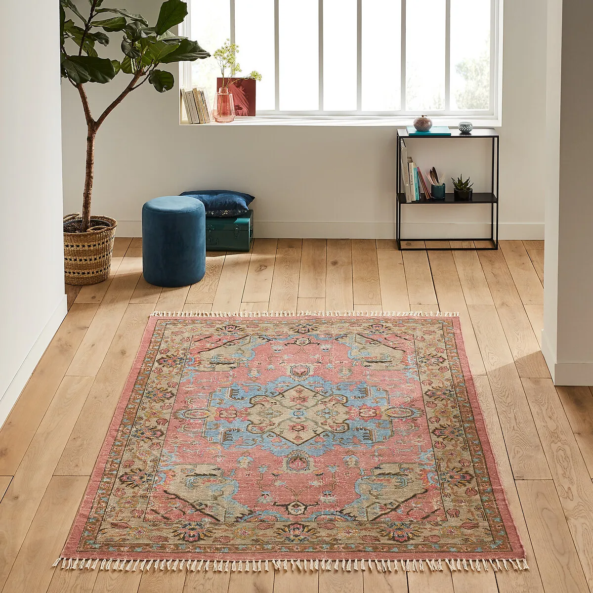 Lexy Cotton Rug with Fringed Edging - Multi-Coloured product