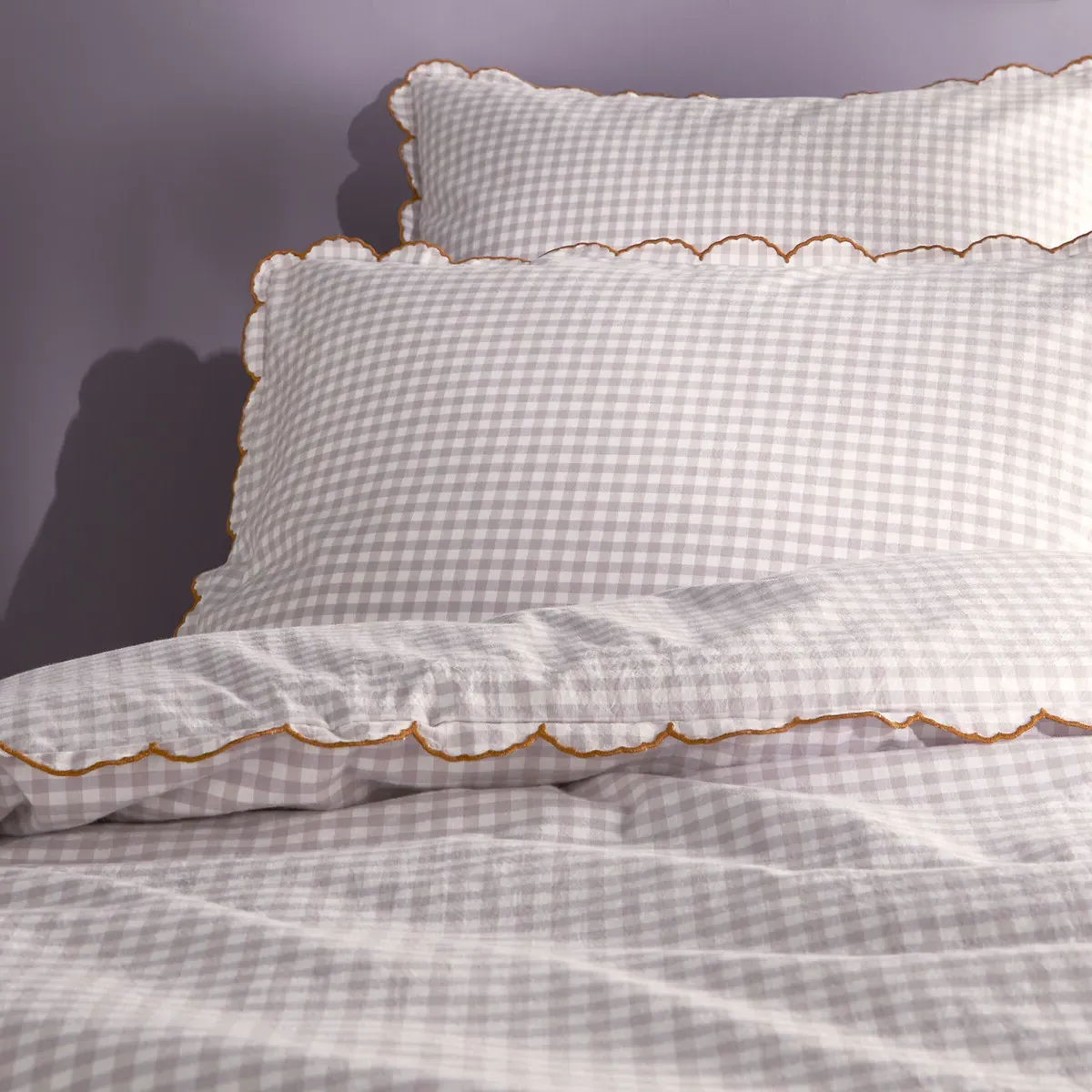 Lilou Duvet Cover - Lavender Checked, Cotton alternate view