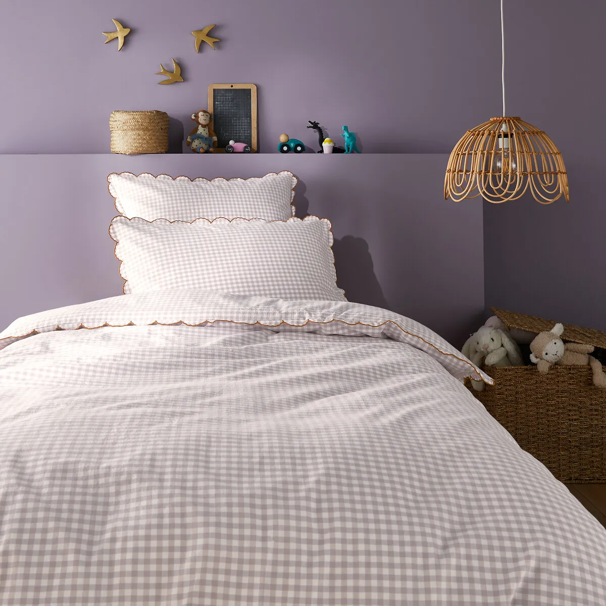 Lilou Duvet Cover - Lavender Checked, Cotton product