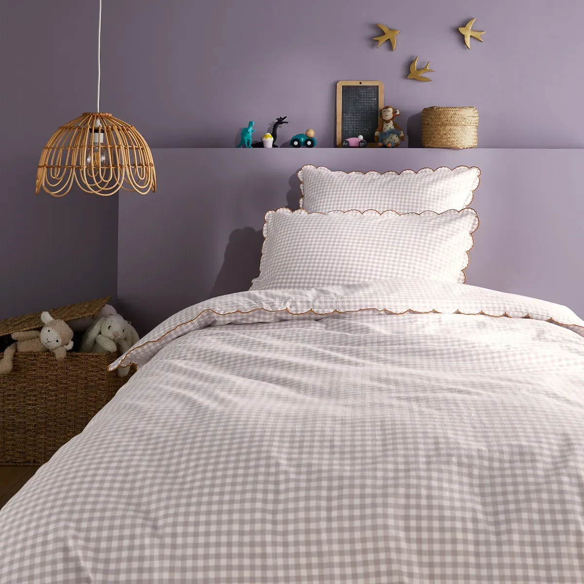 Lilou Gingham Pillowcase - Lavender, Cotton alternate view