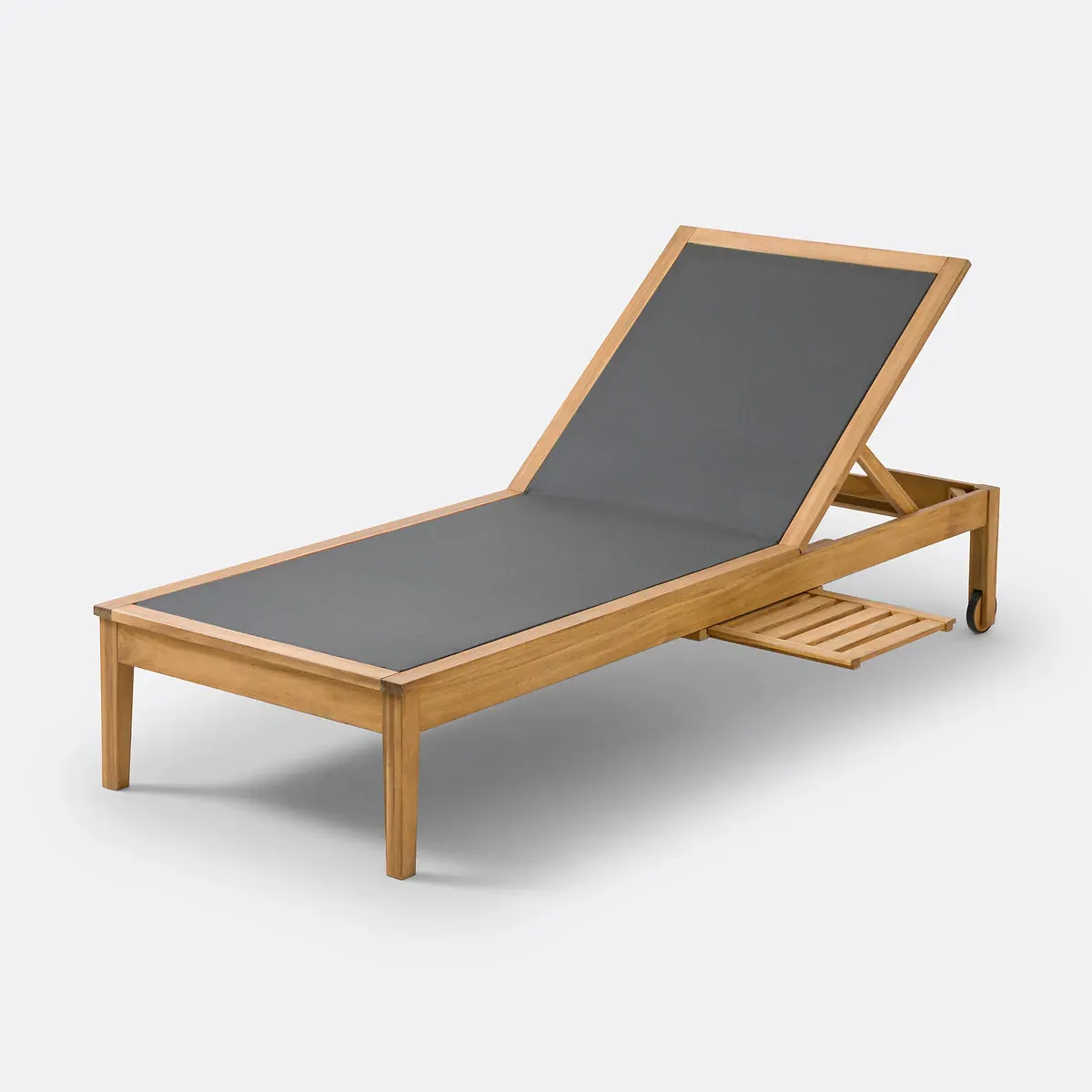 Limbo Adjustable Sun Lounger with Retractable Shelf - Acacia alternate view
