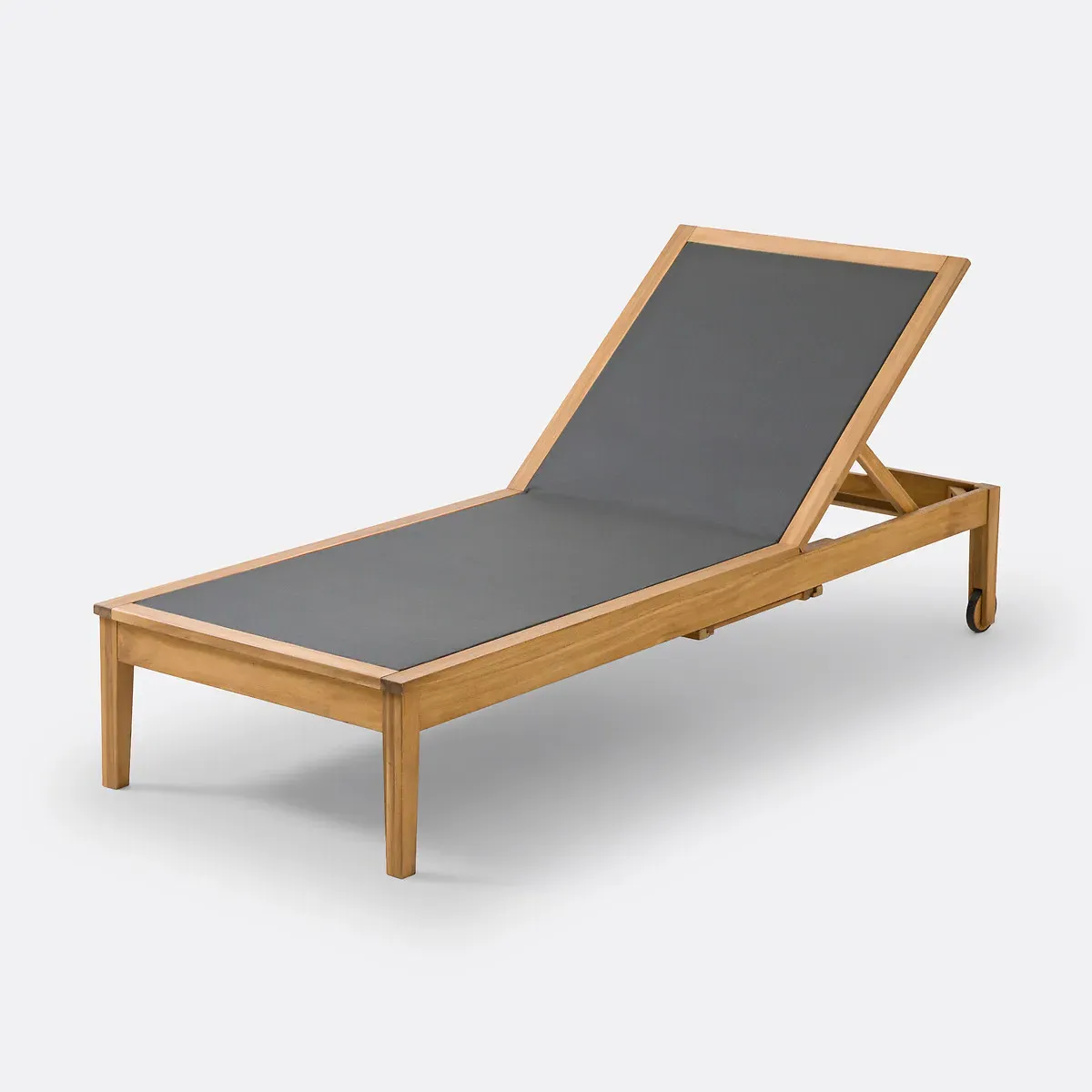 Limbo Adjustable Sun Lounger with Retractable Shelf - Acacia product