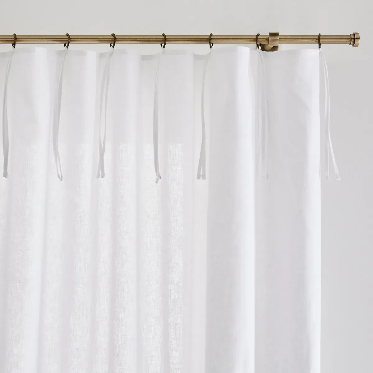 Lincot Knot & Eyelet Curtain - White, Linen Cotton product