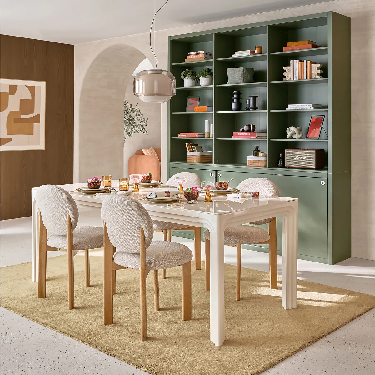 Liora 6-8 Seater Dining Table with Lacquer Finish - Beige alternate view