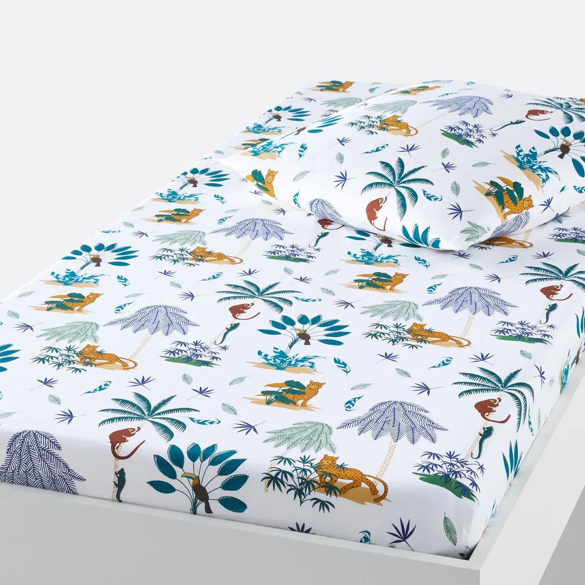 Little Jungle Fitted Sheet - Printed, Organic Cotton product