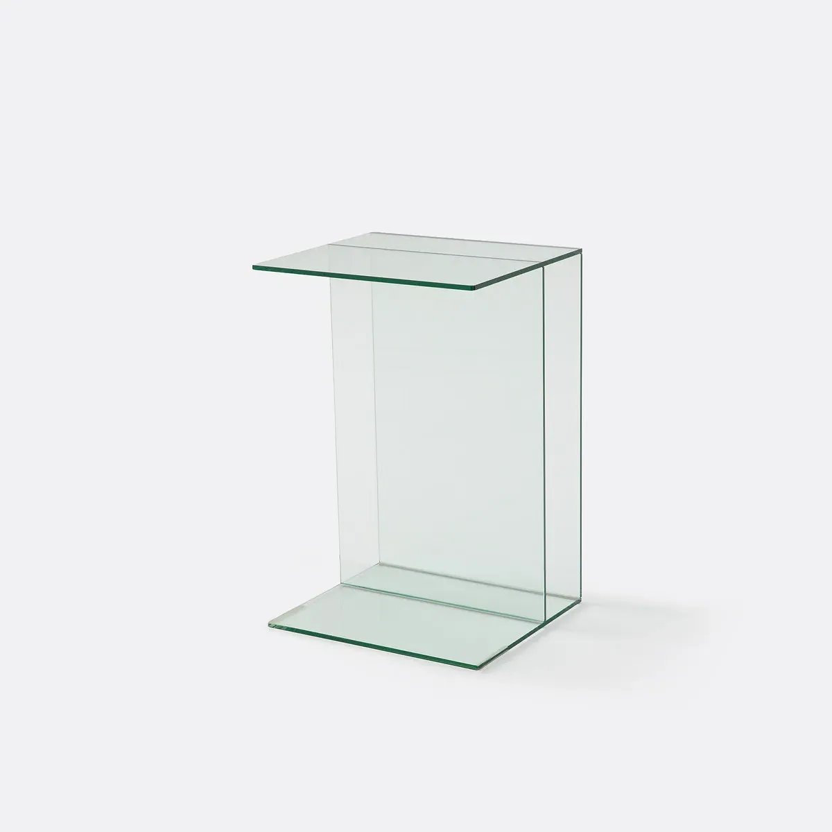 Livia Side Table with 1 Compartment - Transparent, Tempered Glass product