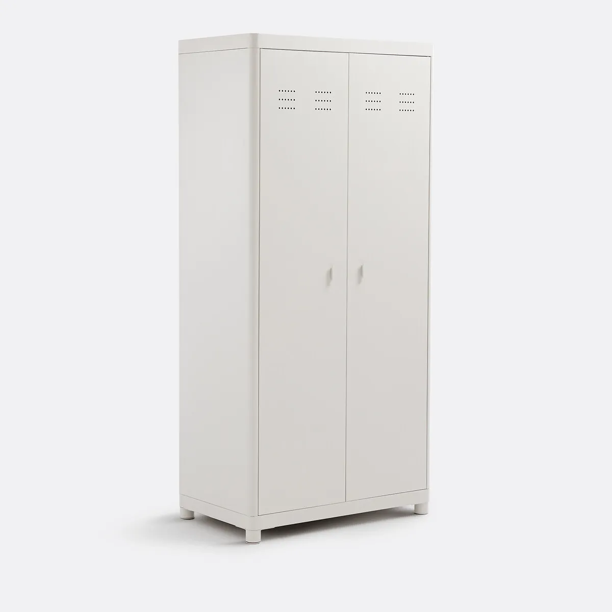 Livona 2-Door Wardrobe with Shelves - Pebble, Steel product