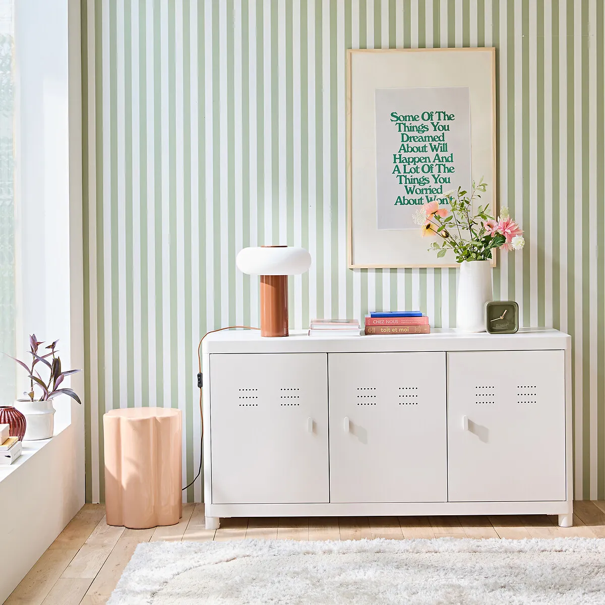 Livona 3-Door Sideboard - White, Steel alternate view