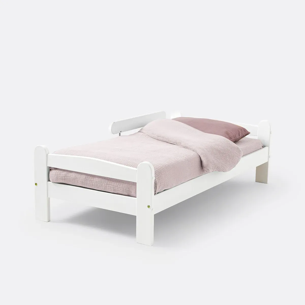 Loan Single Safety Bed with Barrier - White, Solid Pine product