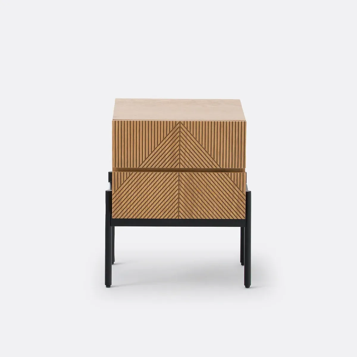 Lodge Bedside Table with 2 Drawers - Light Oak alternate view