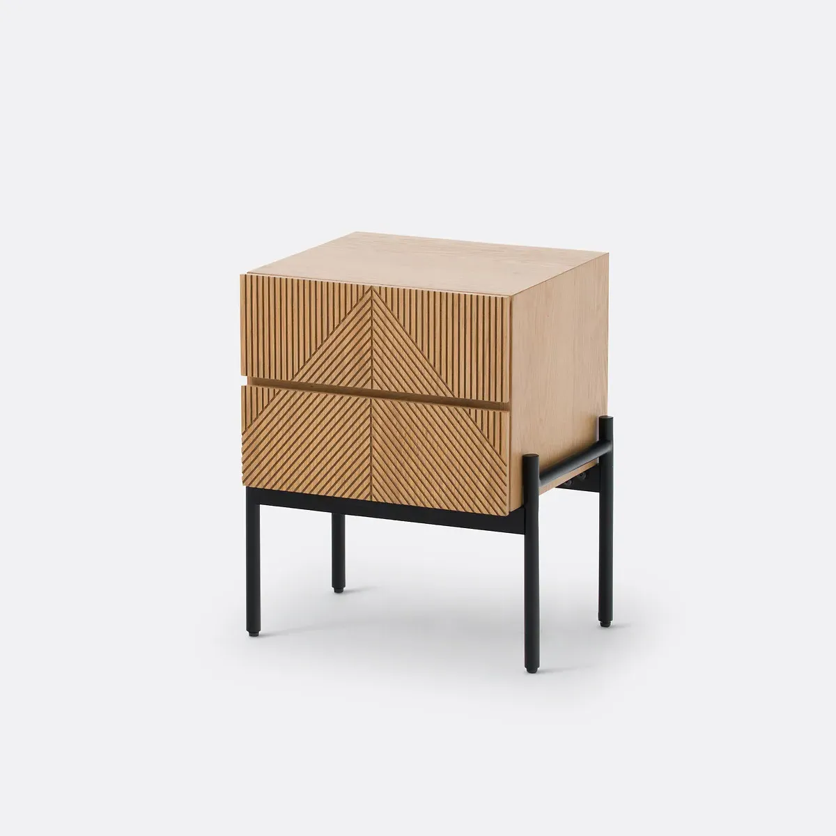 Lodge Bedside Table with 2 Drawers - Light Oak product
