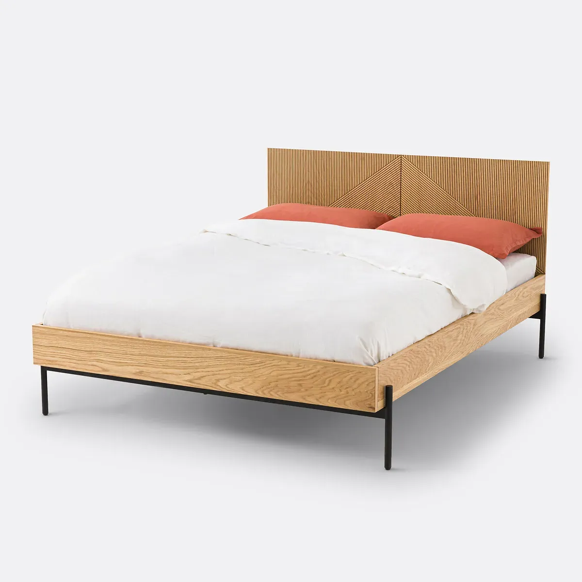 Lodge King Size Bed Frame with Slatted Base - Light Oak product