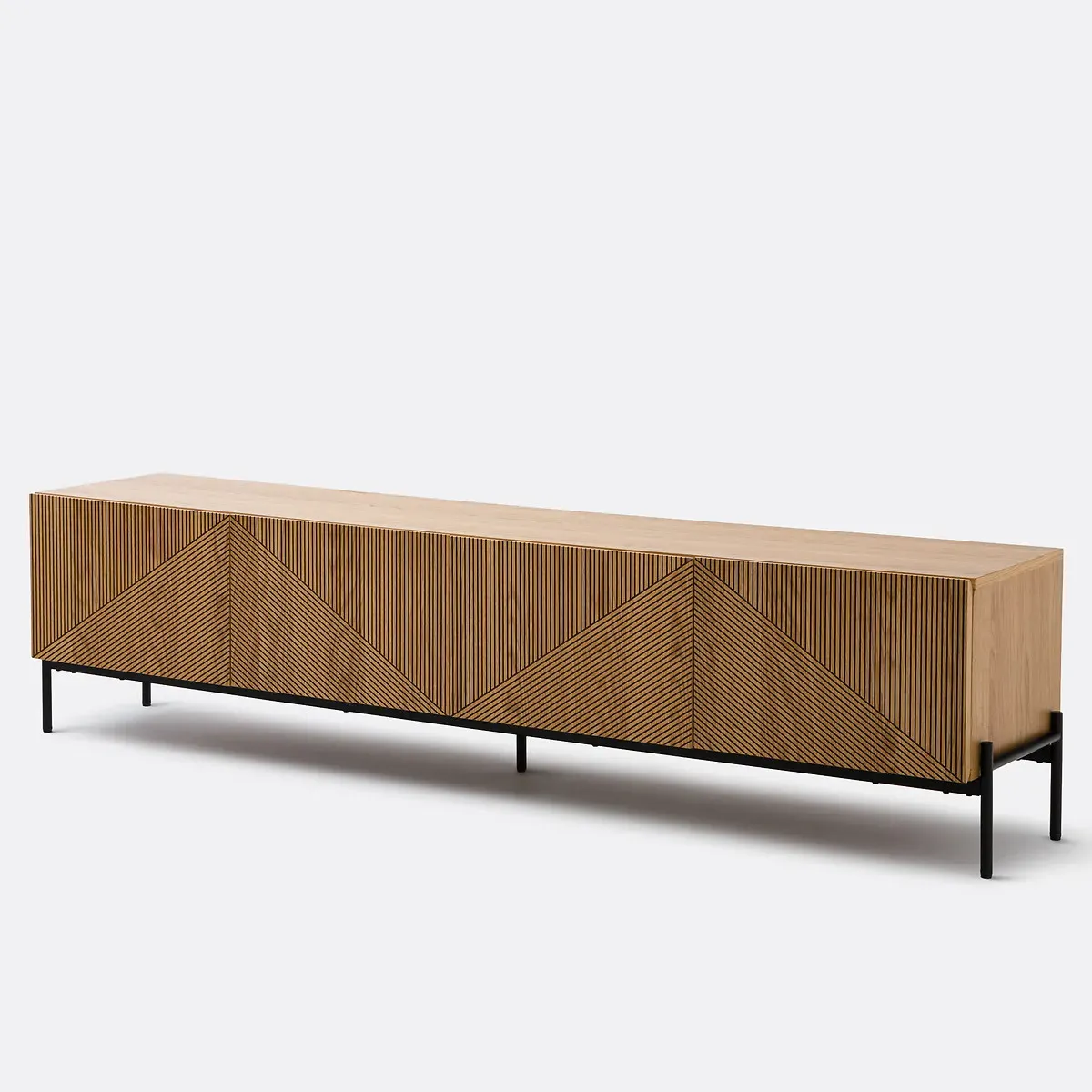 Lodge TV Stand with Grooved Doors - Oak, MDF product
