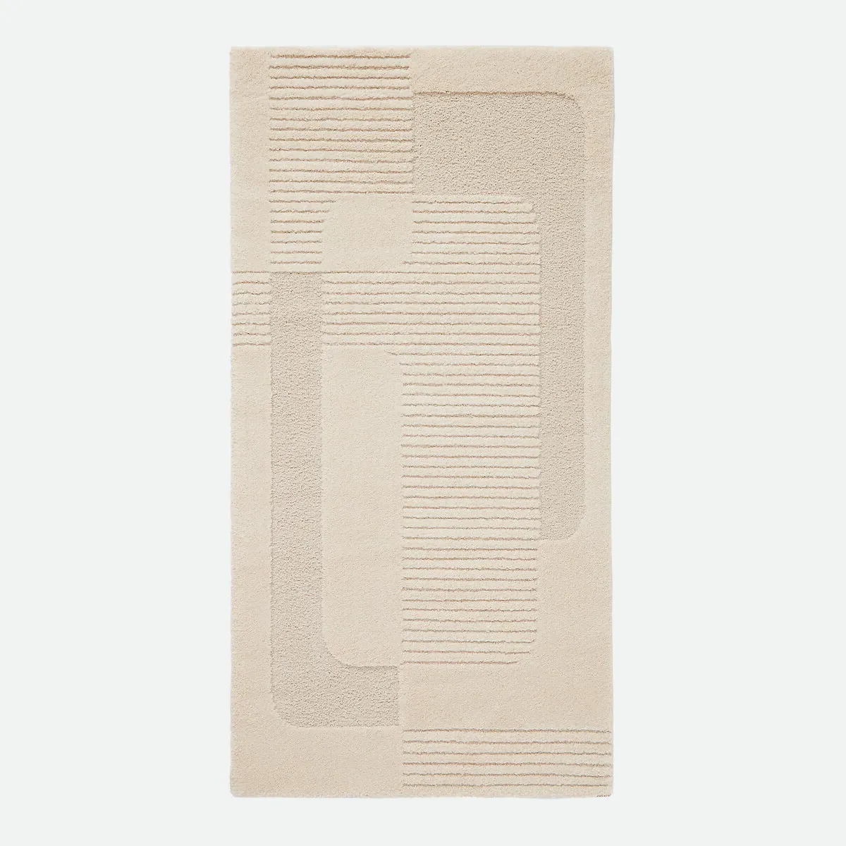 Lodgo Embossed Geometric Print Runner - Ecru, Polypropylene alternate view