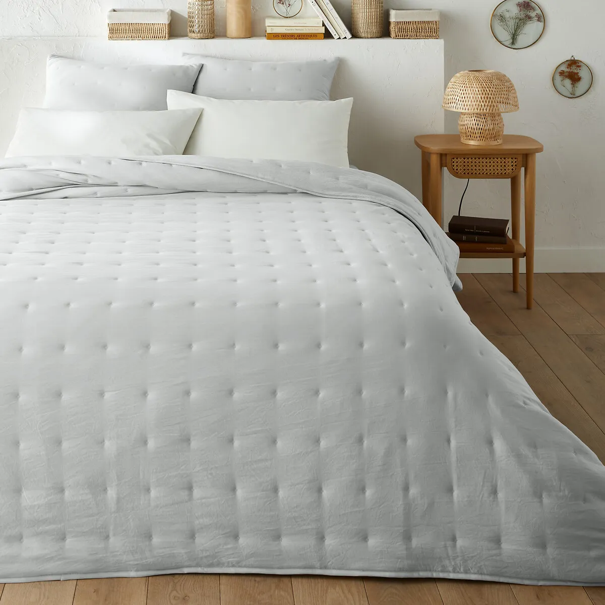 Loja Square Cushion Cover - Pearl Grey, Microfibre alternate view