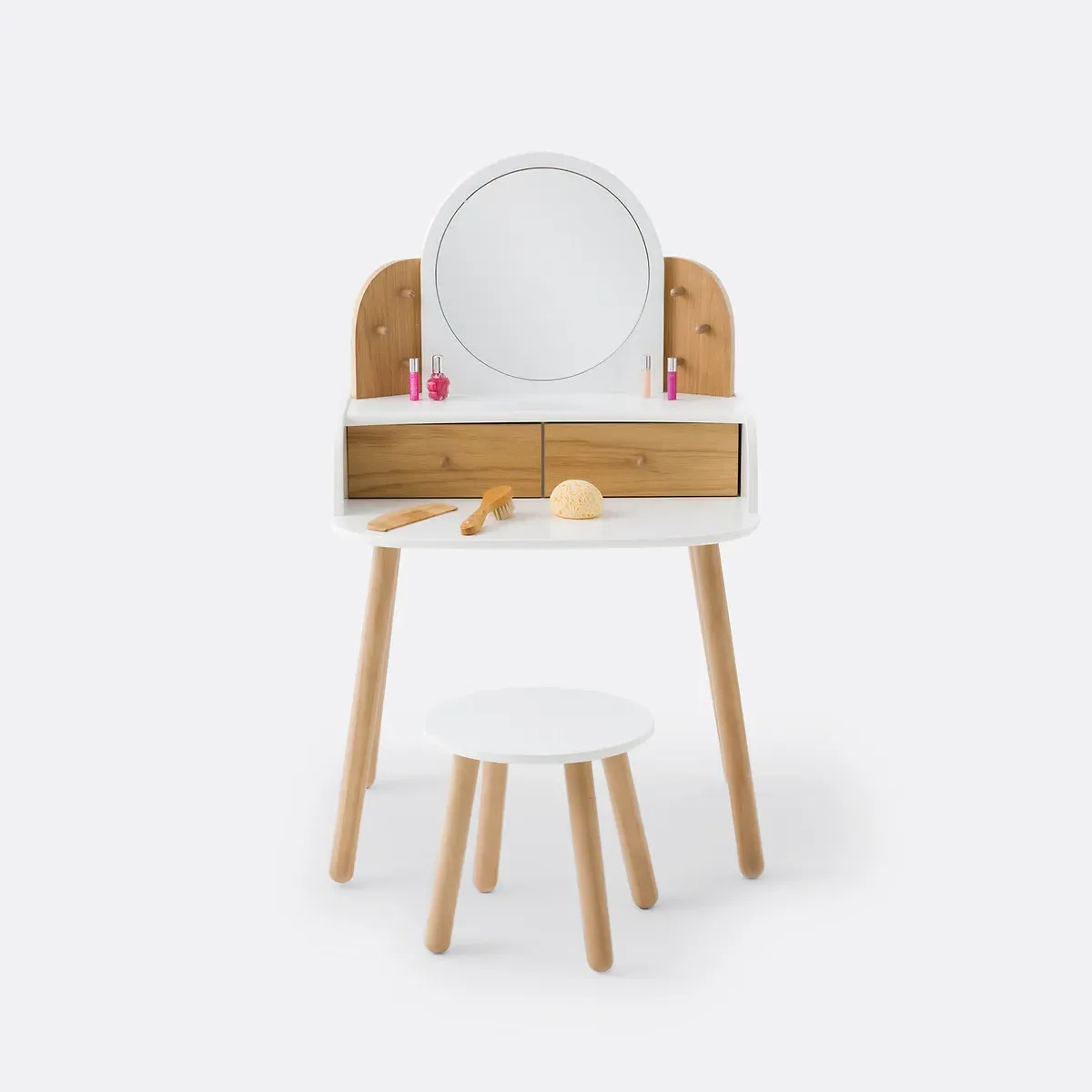 Lorette Dressing Table with Stool - White, MDF alternate view