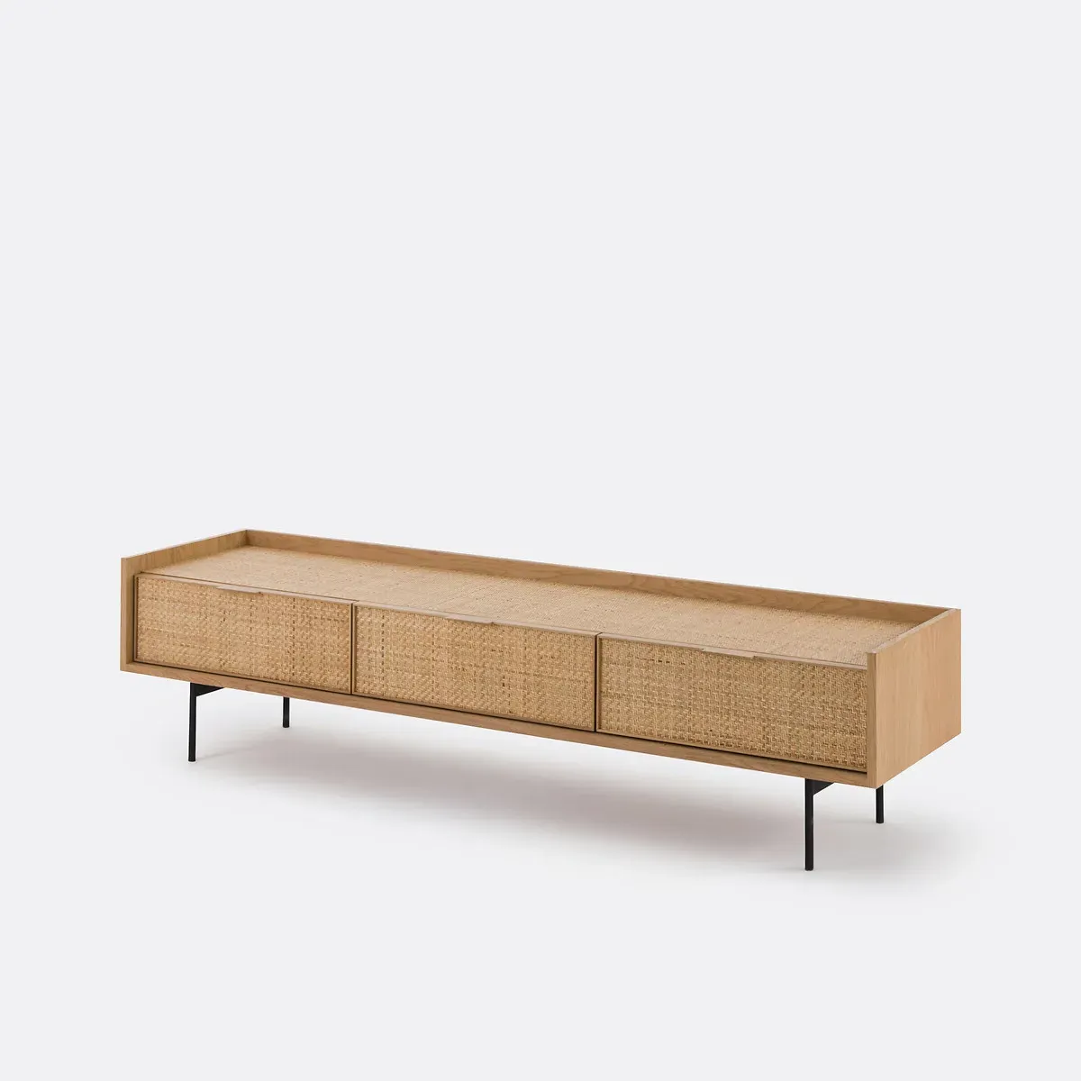 Louison TV Unit - Oak, Rattan Cane product