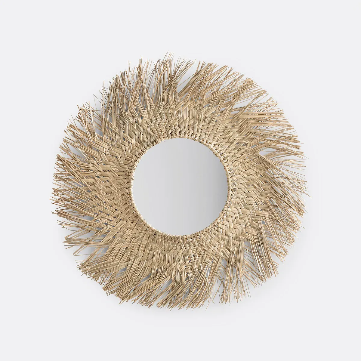 Loully Sunburst Wall Mirror - Natural, Straw product