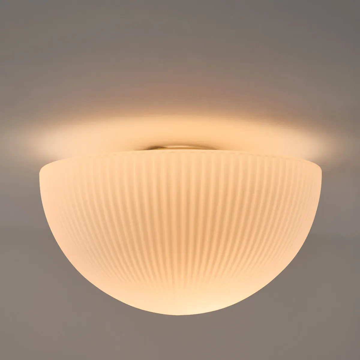 Loulou Grooved Opaline Glass Ceiling or Wall Light - White alternate view