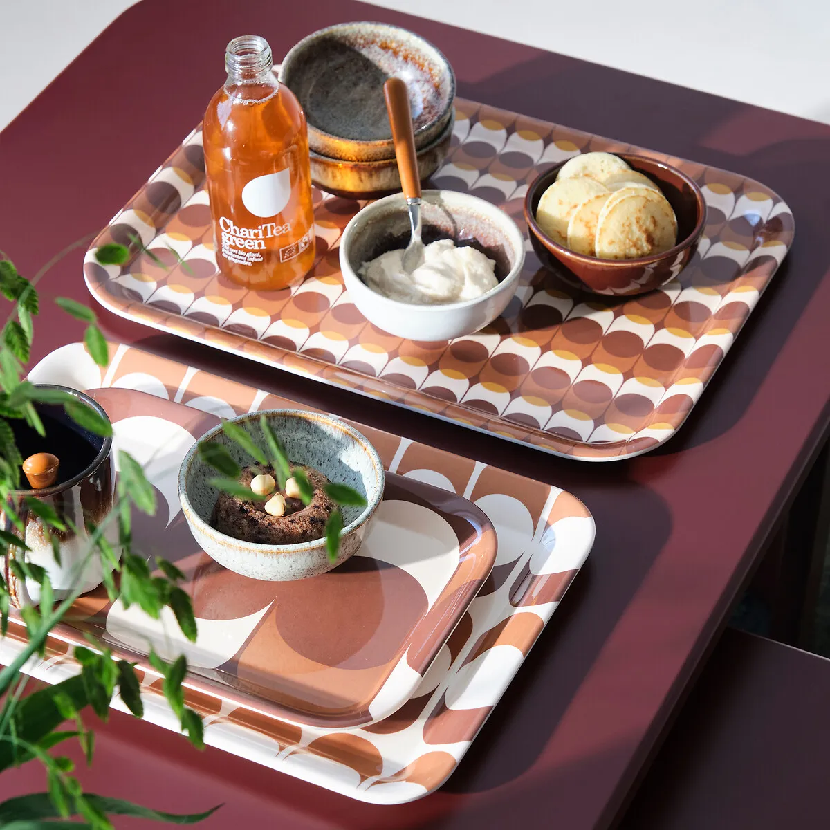 Luigi Small Rectangular Serving Tray - Brown, Melamine alternate view