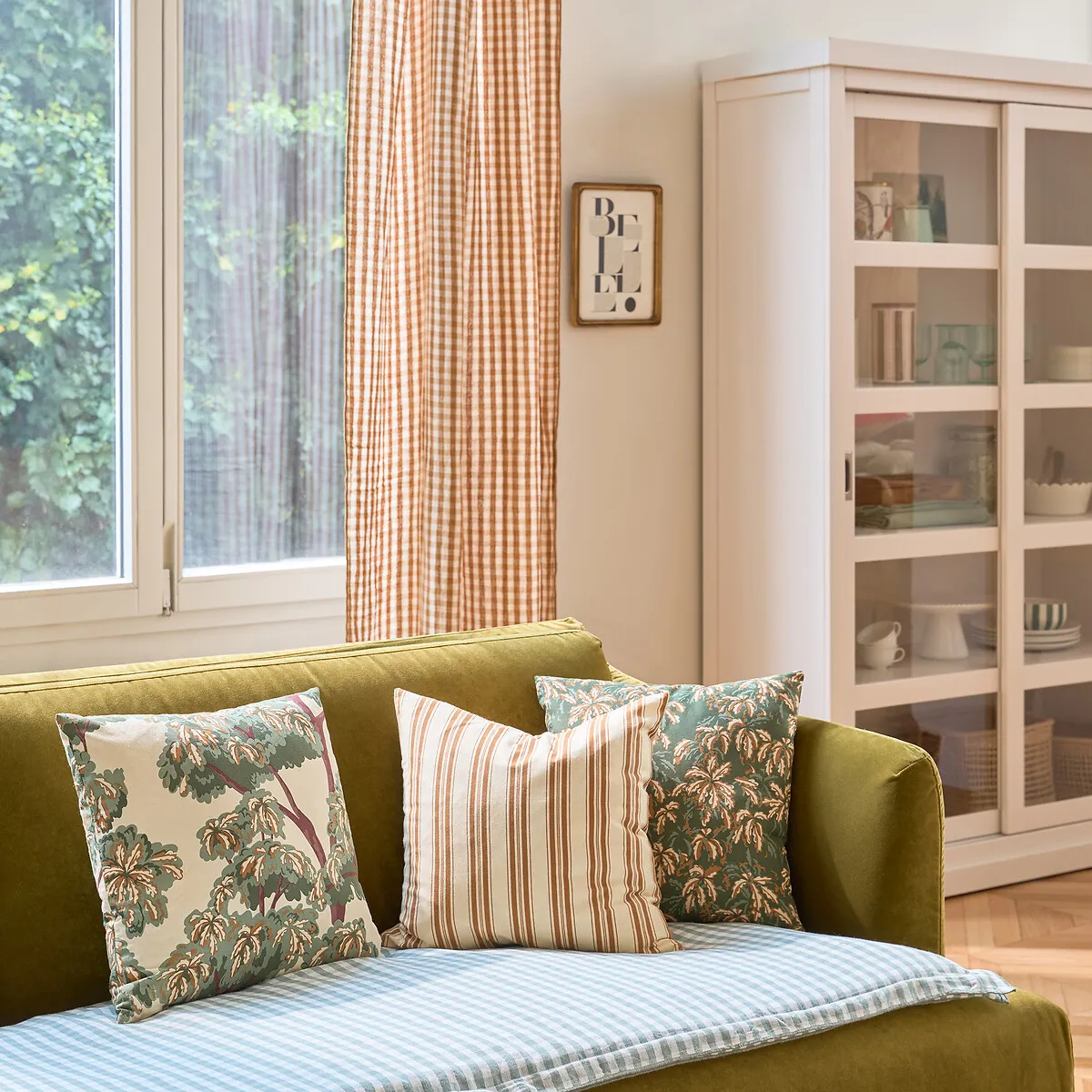 Lunja Double Bookcase with Sliding Doors - Greige alternate view