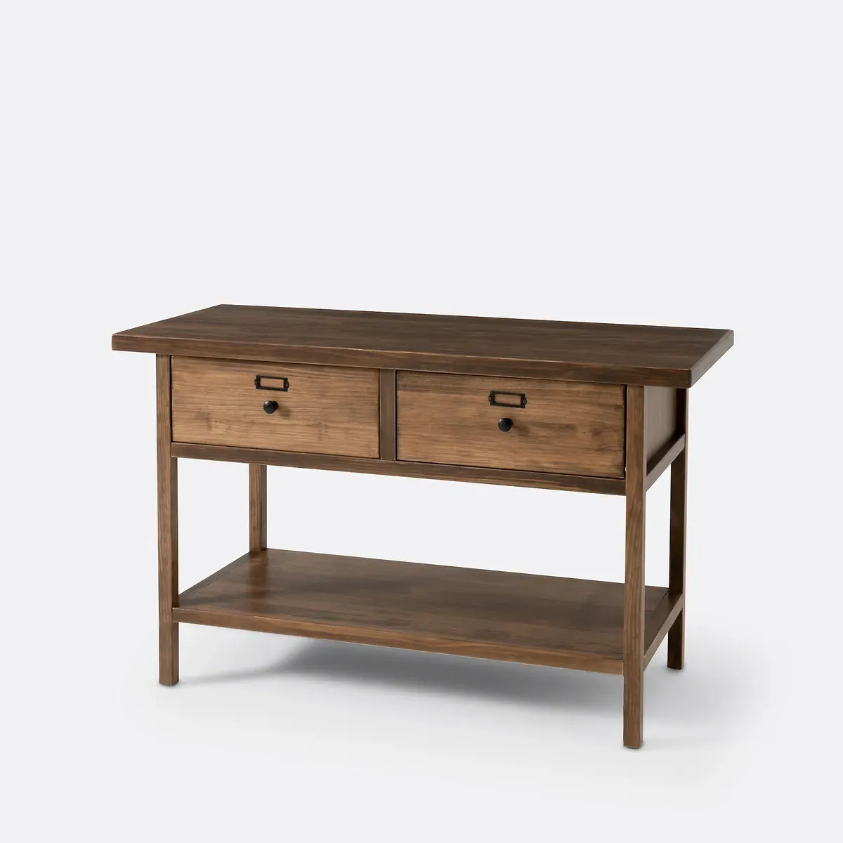 Lunja Double Vanity Unit - Dark Wood, Solid Pine product