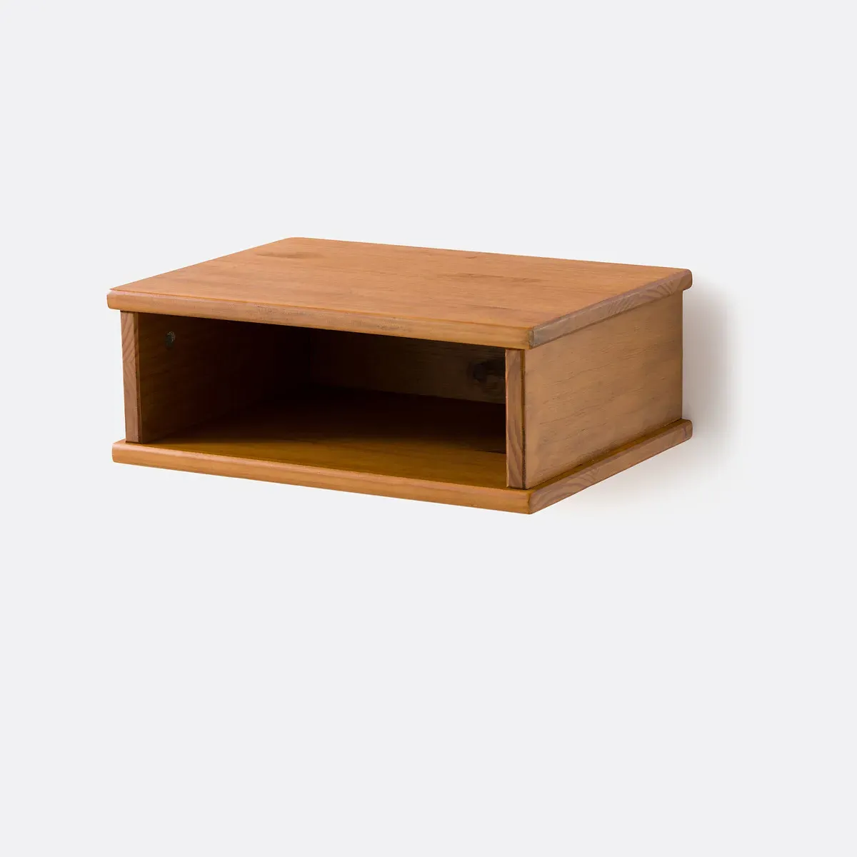 Lunja Wall-Mounted Bedside Table - Dark Wood, Solid Pine product
