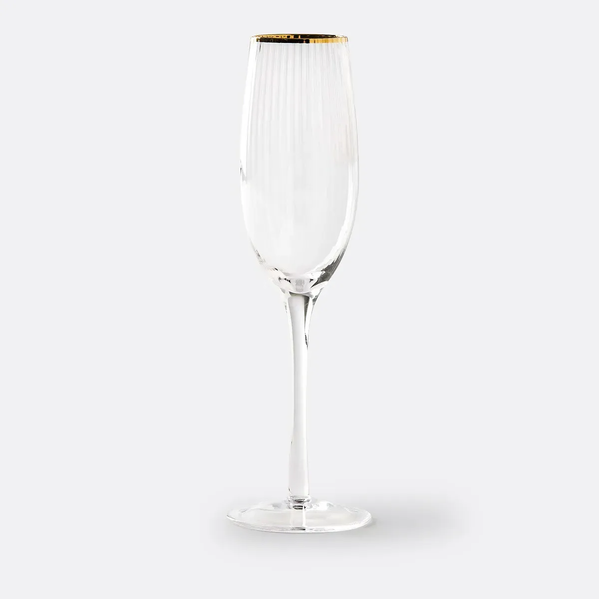 Lurik Set of 4 Ribbed Champagne Flutes - Transparent, Glass product