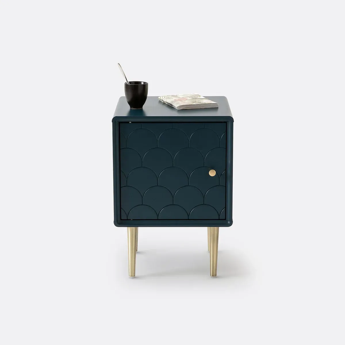 Luxore Bedside Table with Reversible Door - Prussian Blue, MDF alternate view