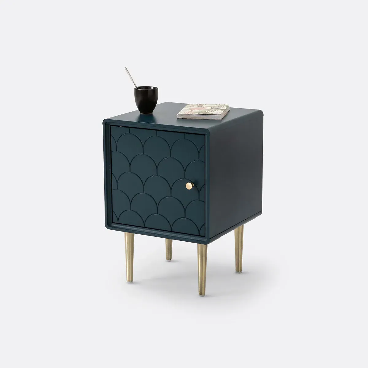 Luxore Bedside Table with Reversible Door - Prussian Blue, MDF product