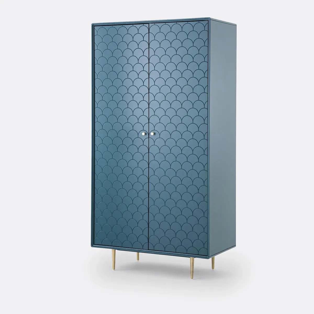 Luxore Double Wardrobe with Shelves - Prussian Blue, Pine product