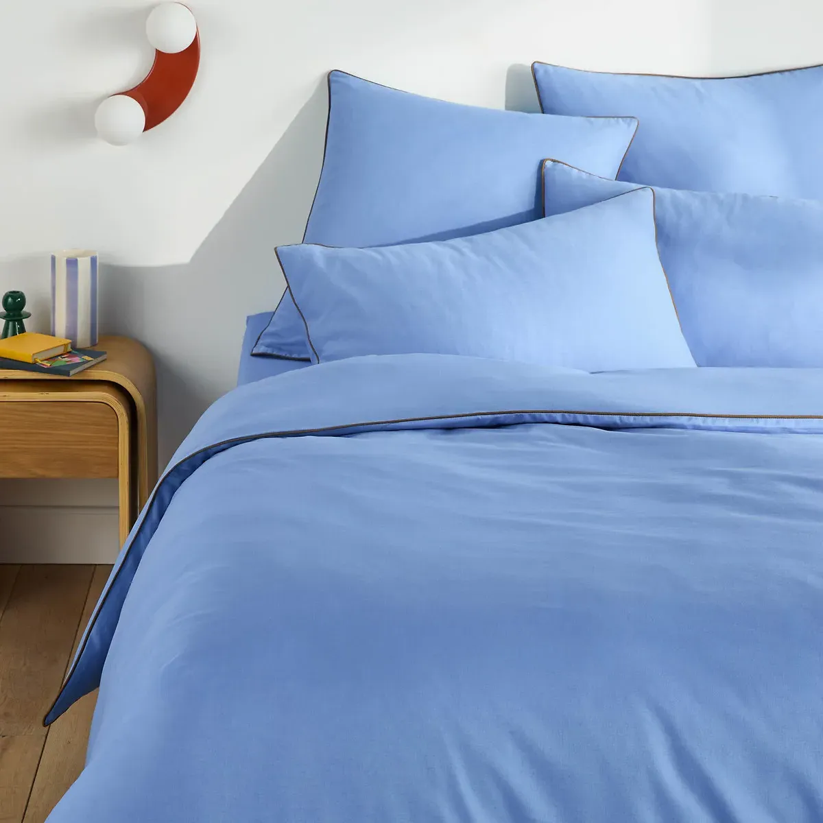 Macha Plain Duvet Cover - Provence Blue, Cotton product
