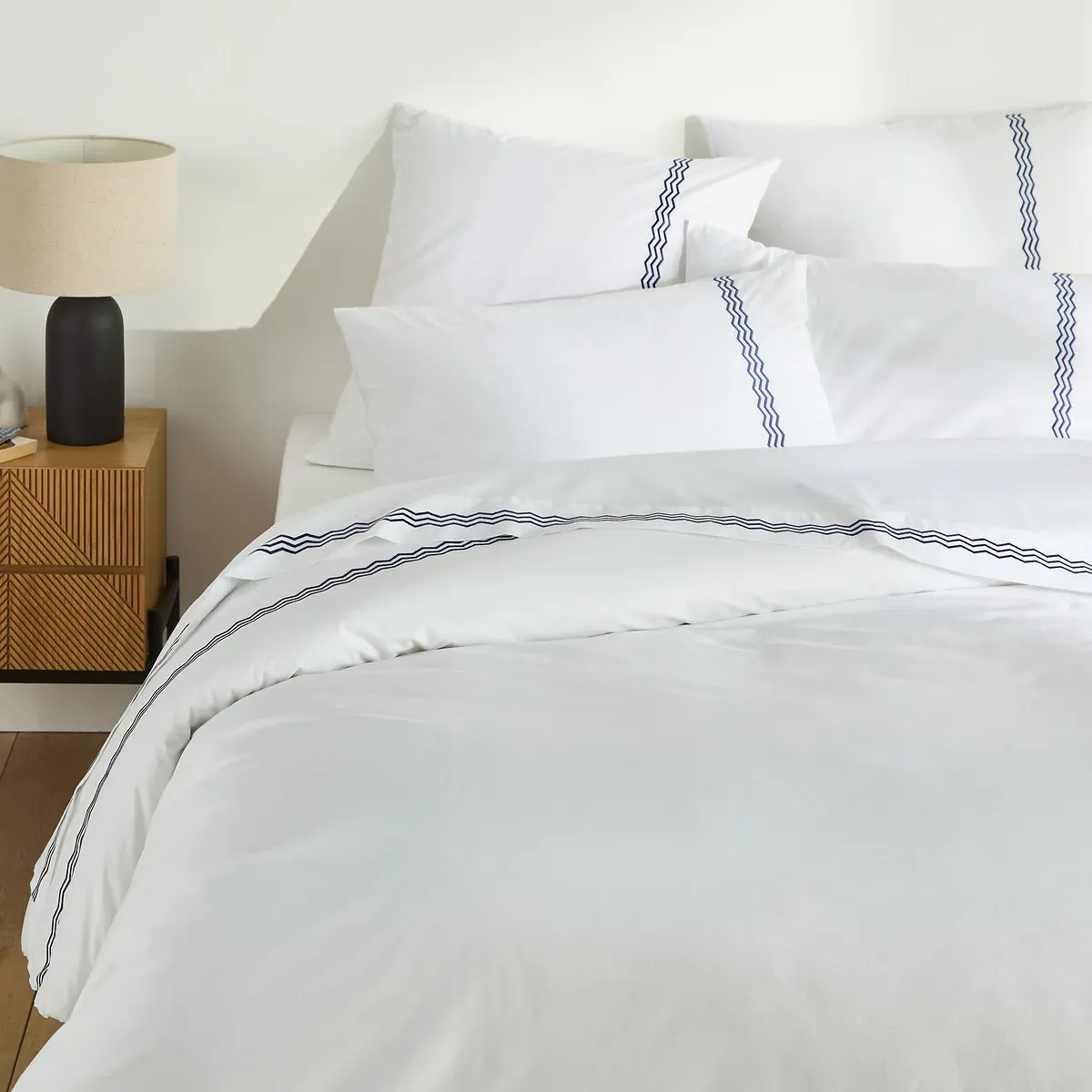 Magda King Size Duvet Cover - White, Cotton Percale product