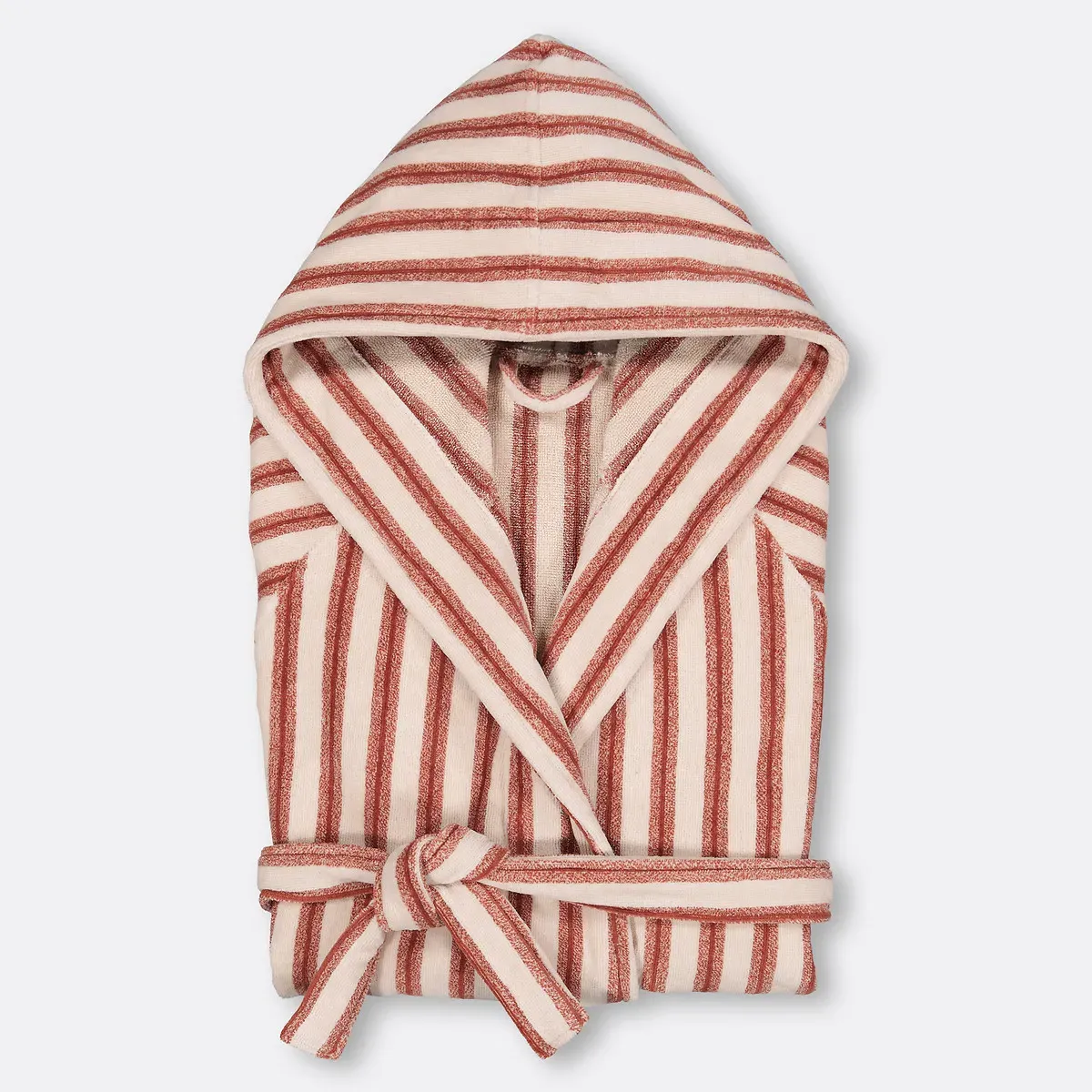 Makeba Hooded Bathrobe - Ecru, Cotton Velour product