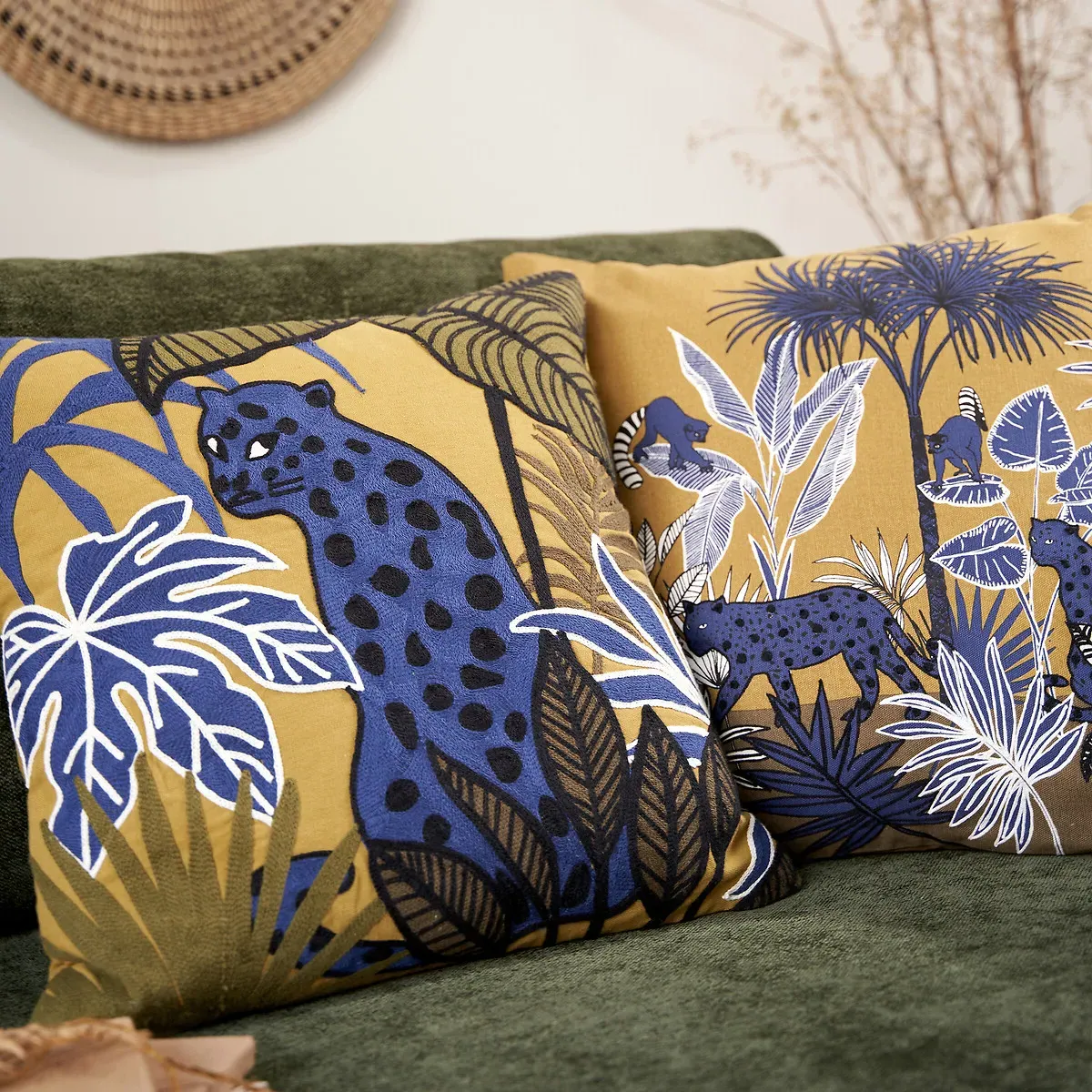 Malacca Embroidered Cushion Cover - Multi-Coloured, Cotton alternate view